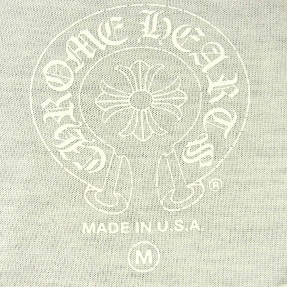 CHROME HEARTS クロムハーツ（原本無） 国内正規品 USA製 ホースシュー バックプリント ポケット 半袖 Tシャツ ホワイト系 M【中古】