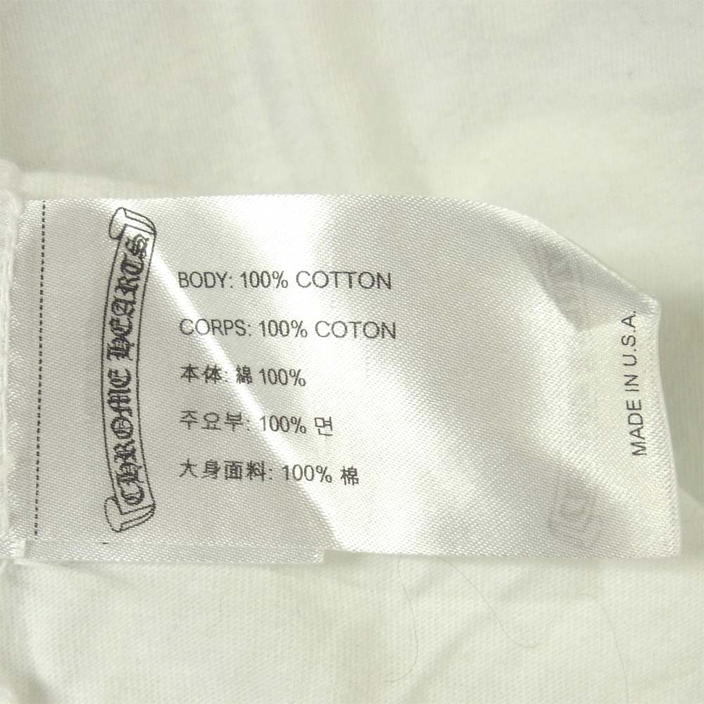 CHROME HEARTS クロムハーツ（原本無） 国内正規品 USA製 ホースシュー バックプリント ポケット 半袖 Tシャツ ホワイト系 M【中古】