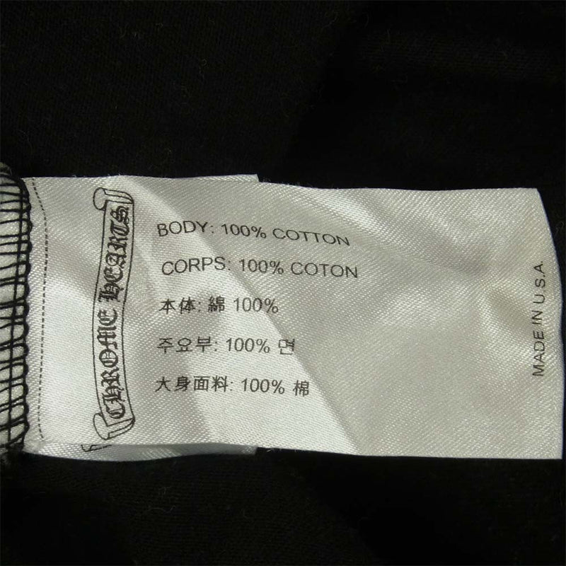 CHROME HEARTS クロムハーツ原本無 国内正規品 USA製 ホースシュー バックプリント ポケット 半袖 Tシャツ ブラック系 M中古