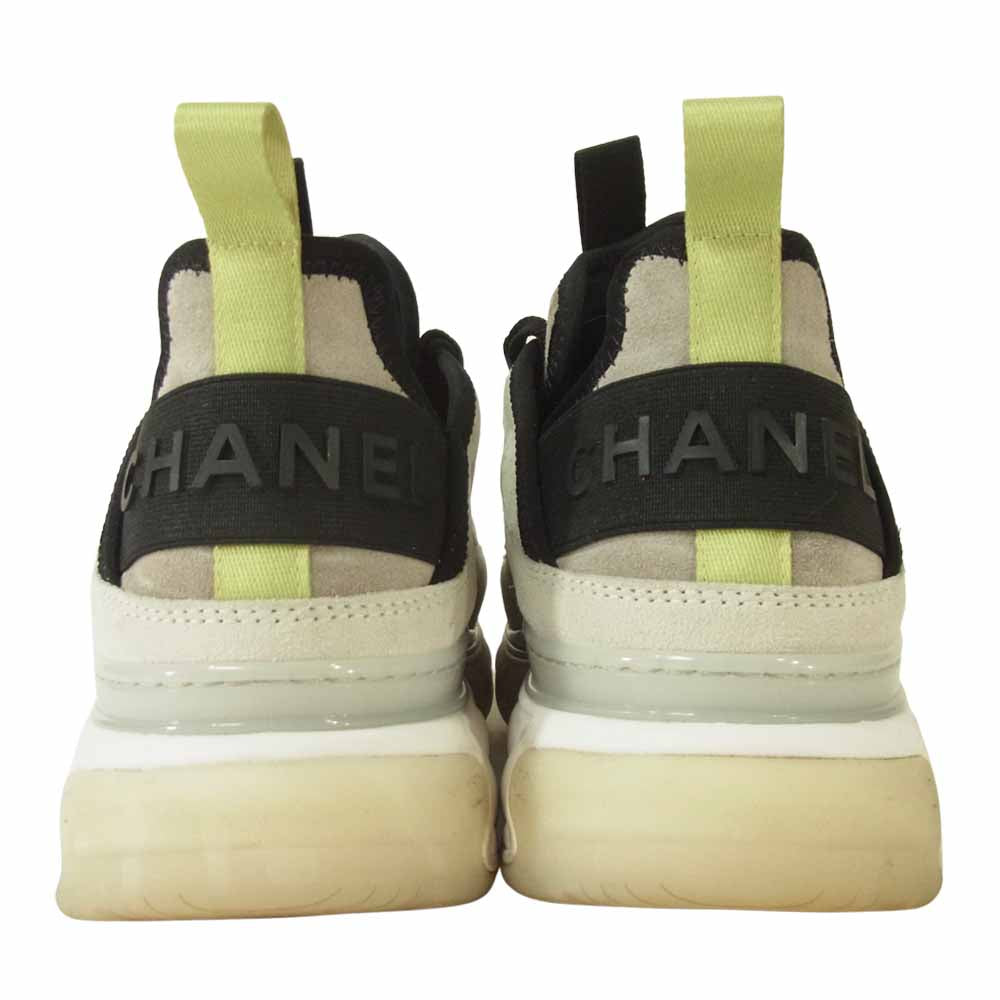 CHANEL シャネル G35617 ベルベット カーフスキン CC ココマーク スニーカー オフホワイト系 36【中古】
