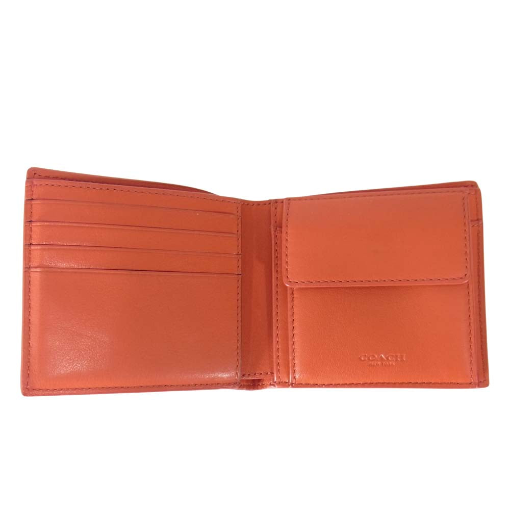 COACH コーチ 88400 二つ折り 財布 ブルー系【中古】