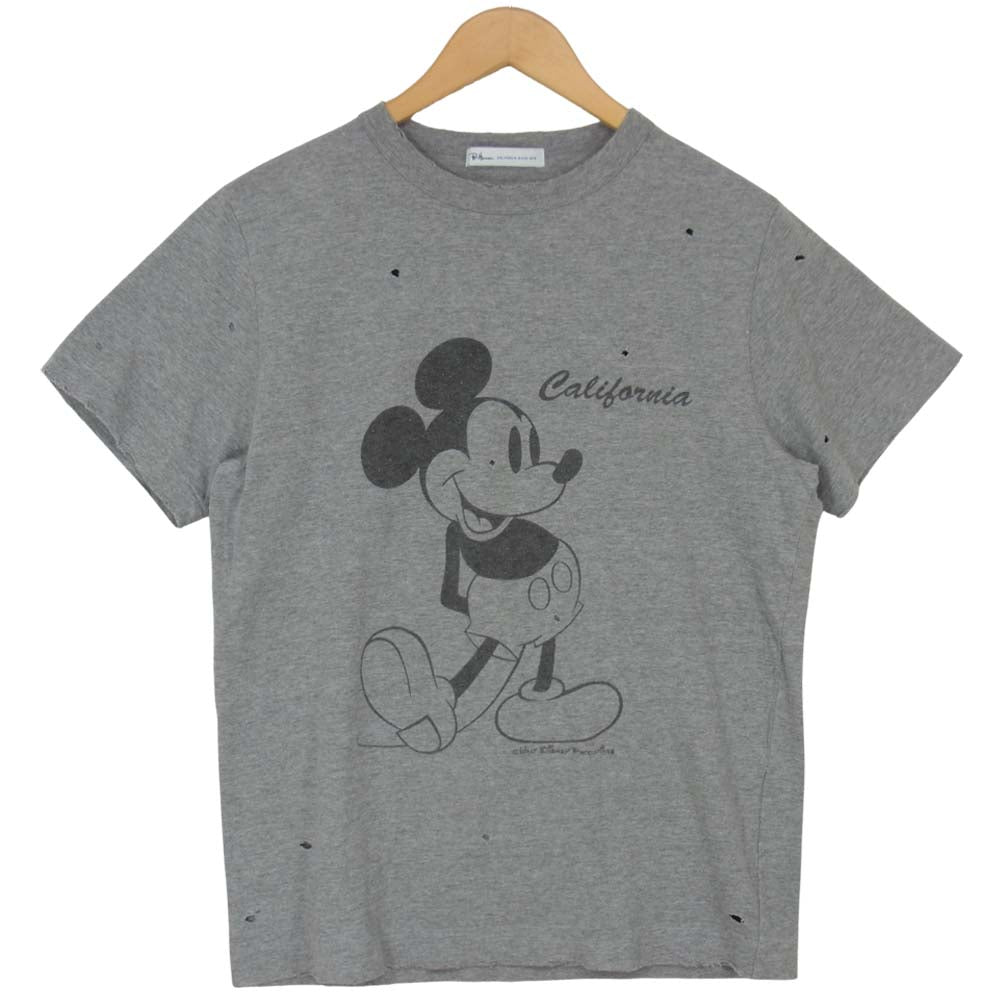 Ron Herman ロンハーマン ミッキー プリント 穴開き ダメージ 加工 Tシャツ グレー グレー系 M【中古】