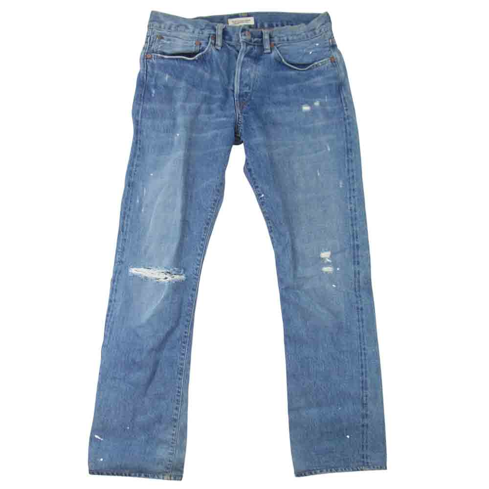 Ron Herman ロンハーマン RHD02-PR-l01 USA製 ダメージ ペイント 加工 デニム インディゴブルー系 W31【中古】