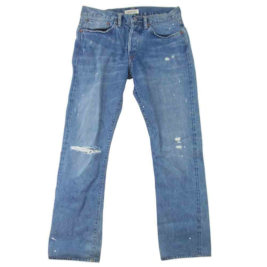 Ron Herman ロンハーマン RHD02-PR-l01 USA製 ダメージ ペイント 加工 デニム インディゴブルー系 W31【中古】