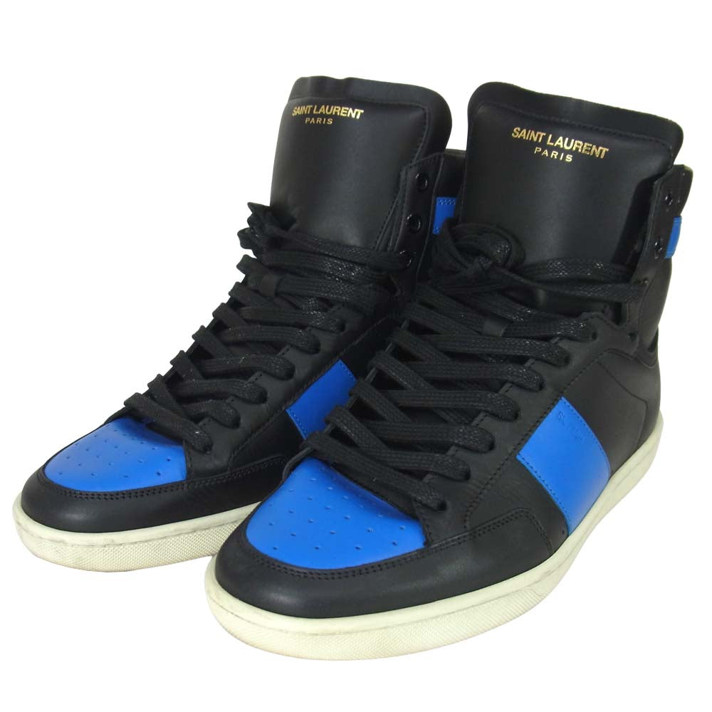 SAINT LAURENT サンローラン SL/10H COURT ハイトップ スニーカー ブルー系 39【中古】
