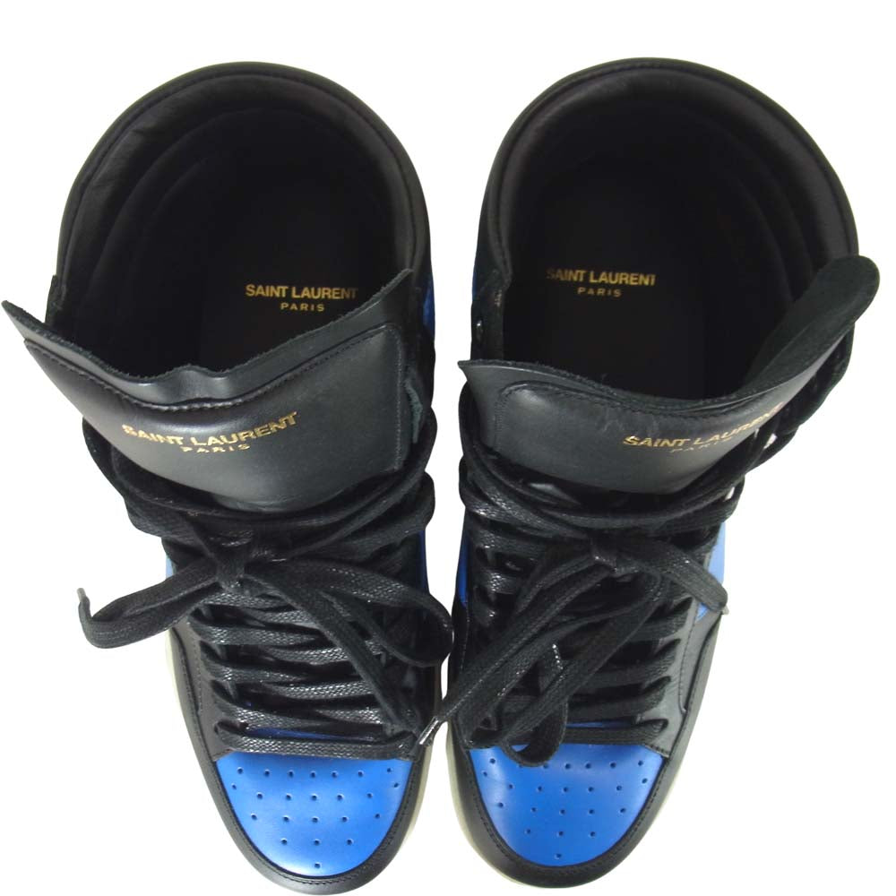 SAINT LAURENT サンローラン SL/10H COURT ハイトップ スニーカー ブルー系 39【中古】
