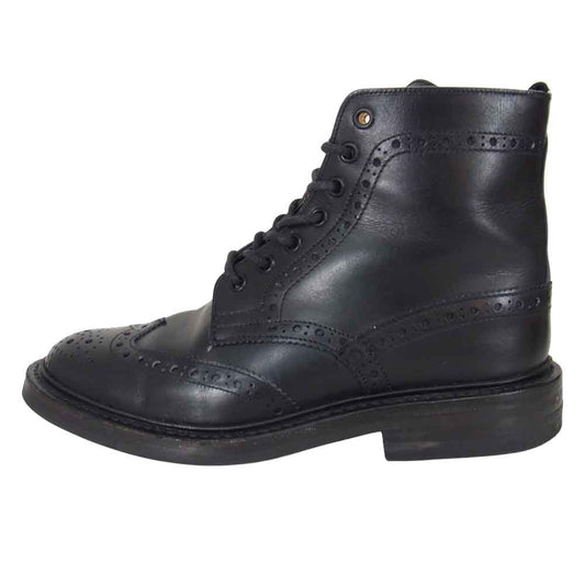 Tricker's トリッカーズ M2508 MOLTON モールトン レザー カントリー ブーツ ブラック系 6.5【中古】