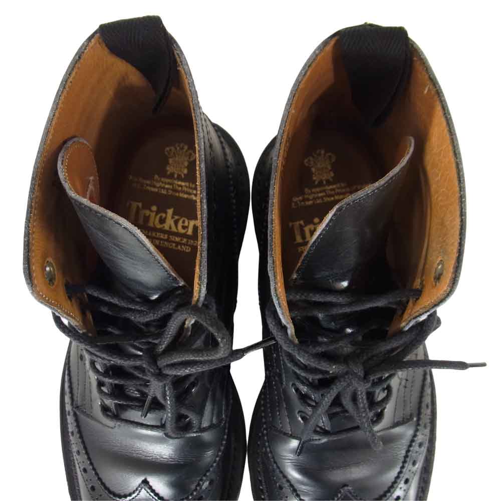 Tricker's トリッカーズ M2508 MOLTON モールトン レザー カントリー ブーツ ブラック系 6.5【中古】
