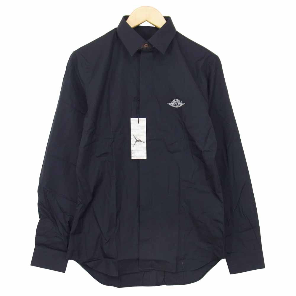 Dior ディオール NIKE ナイキ JORDAN BRAND AIR DIOR M.Woven Shirt ロゴ プリント 長袖 ドレスシャツ ネイビー系 39【新古品】【未使用】【中古】