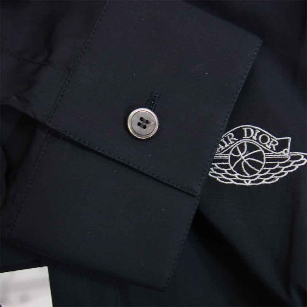 Dior ディオール NIKE ナイキ JORDAN BRAND AIR DIOR M.Woven Shirt ロゴ プリント 長袖 ドレスシャツ ネイビー系 39【新古品】【未使用】【中古】