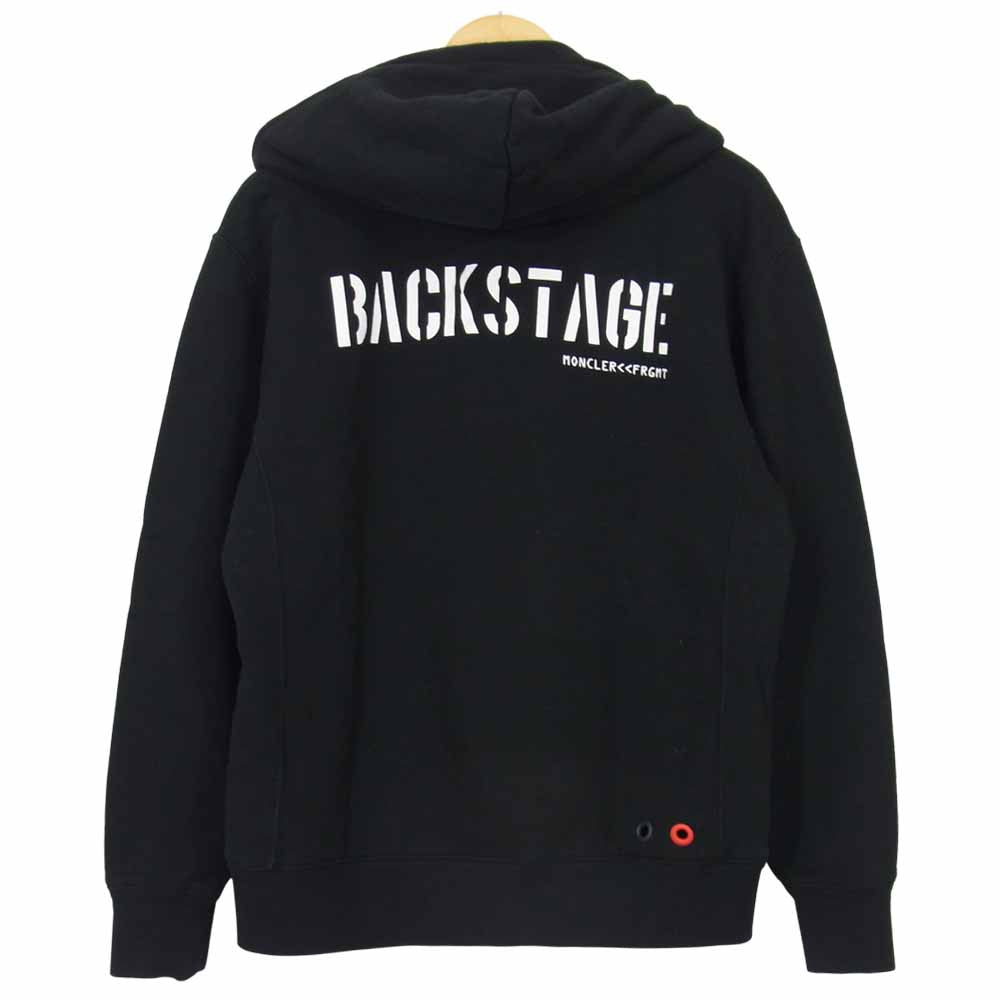 MONCLER モンクレール 18AW GENIUS ジーニアス × FRAGMENT フラグメント BACK STAGE プリント プルオーバー パーカー ブラック系 M【中古】
