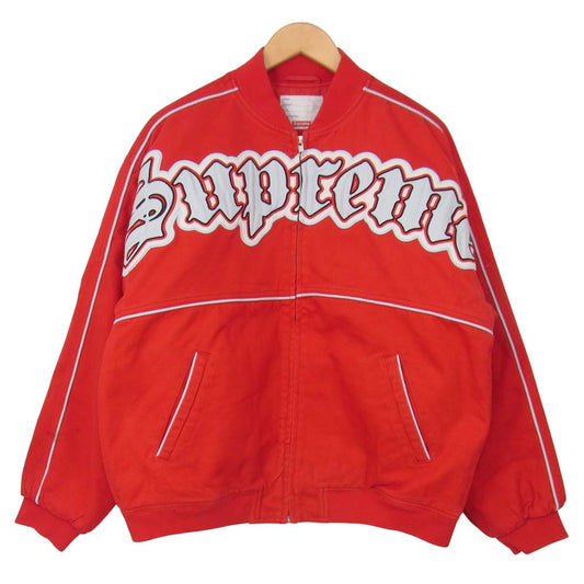 Supreme シュプリーム 21SS Twill Old English Varsity Jacket ツイル バーシティ ジャケット レッド系 M【新古品】【未使用】【中古】
