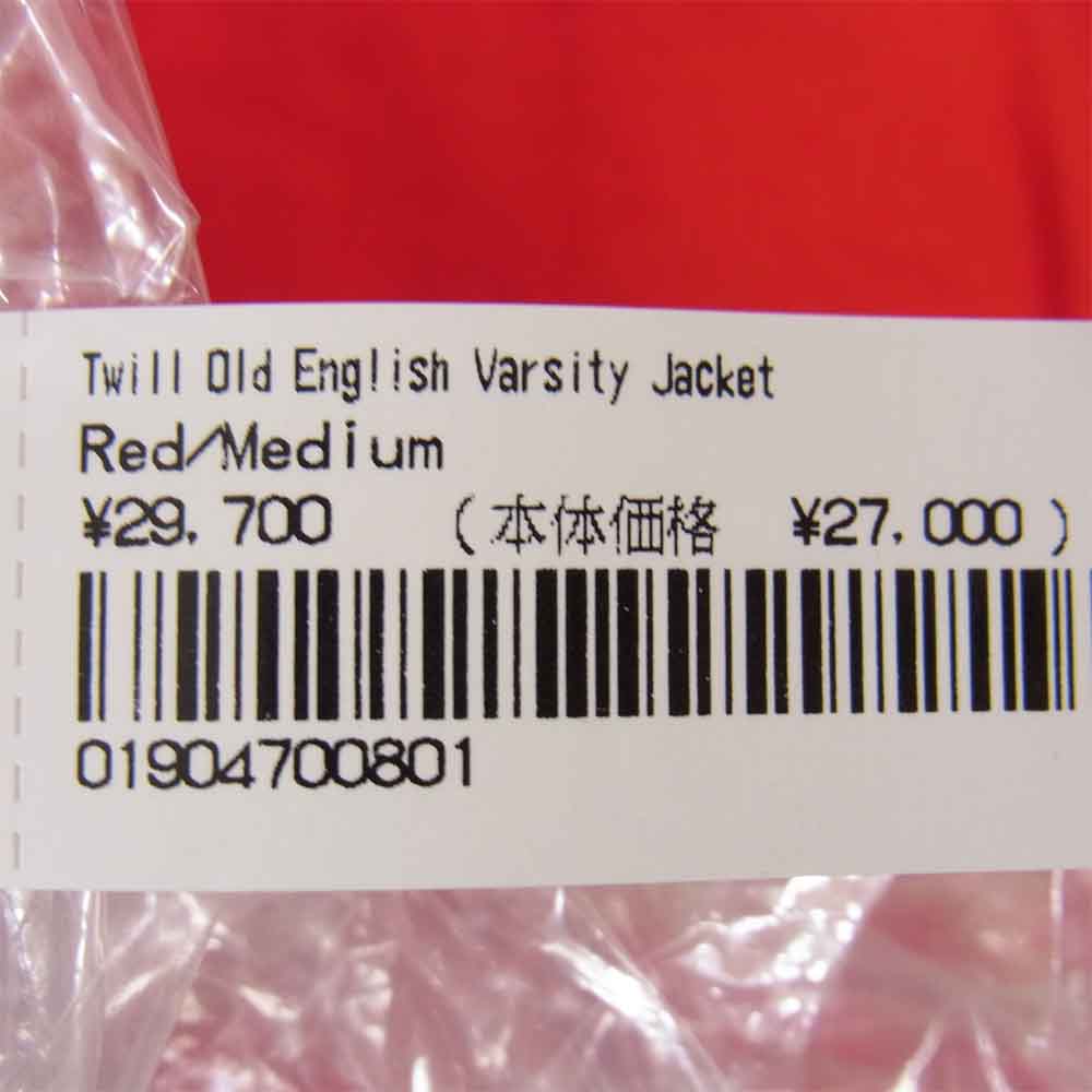 Supreme シュプリーム 21SS Twill Old English Varsity Jacket ツイル バーシティ ジャケット レッド系 M【新古品】【未使用】【中古】