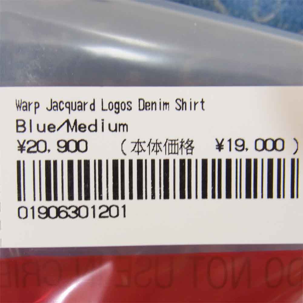 Supreme シュプリーム 21SS Warp Jacquard Logos Denim Shirt デニム シャツ ブルー系 M【新古品】【未使用】【中古】