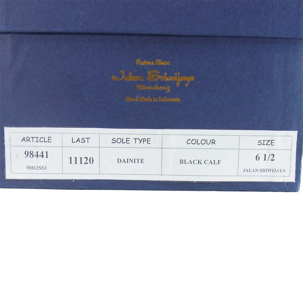 JALAN SRIWIJAYA ジャランスリウァヤ 98441 セミブローグ シューズ ブラック系 6.5【新古品】【未使用】【中古】