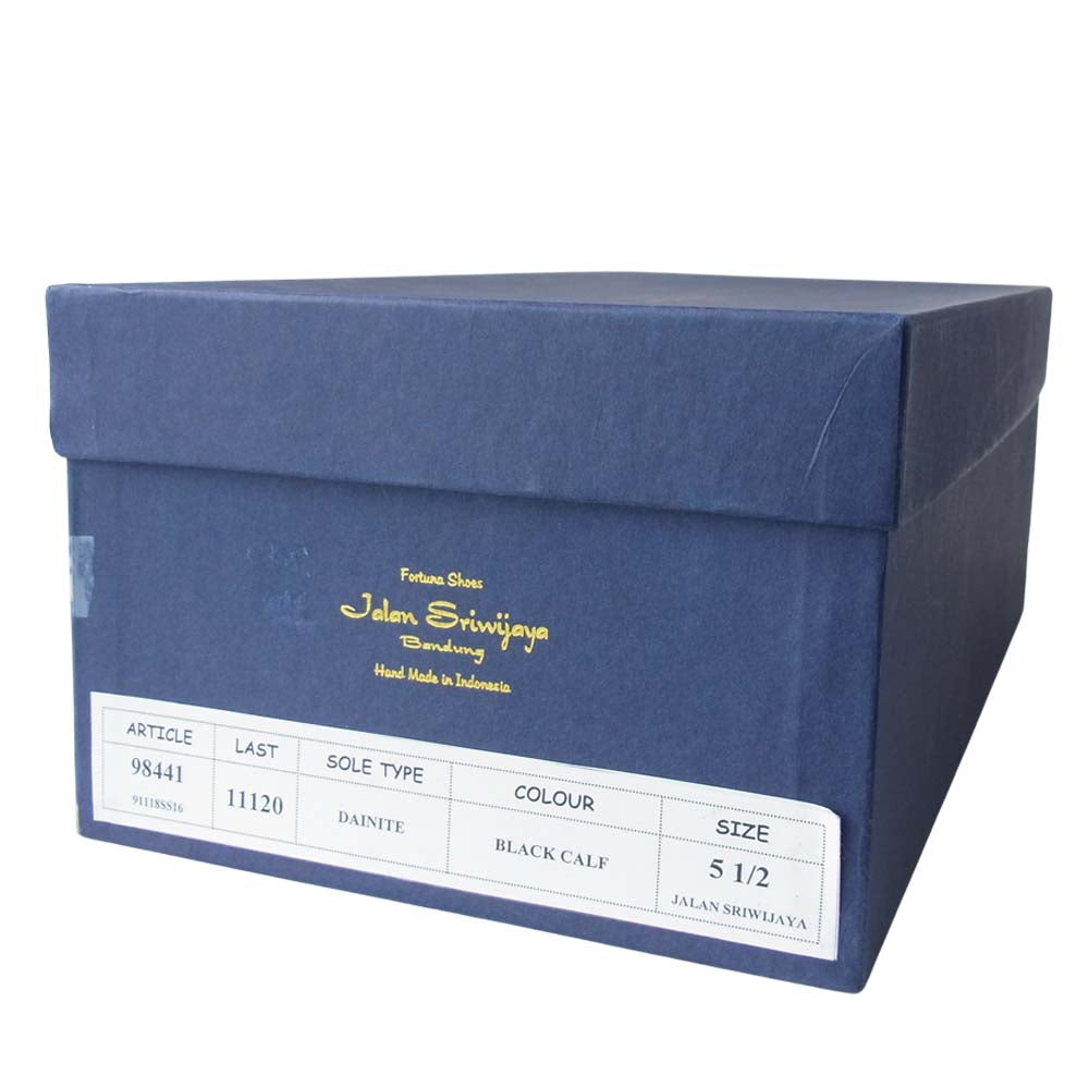 JALAN SRIWIJAYA ジャランスリウァヤ 98441 セミブローグ シューズ ブラック系 5.5【新古品】【未使用】【中古】