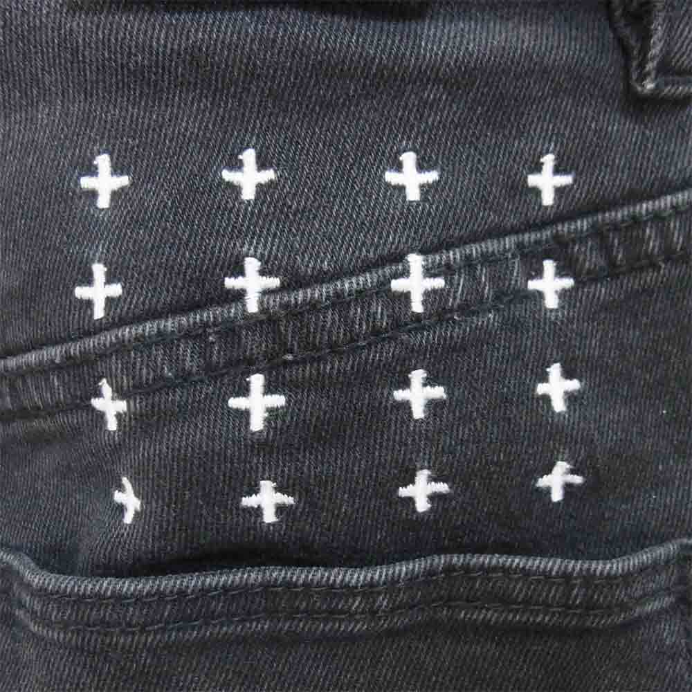 スビ ストレッチ パンツ デニムパンツ コットン クロス 刺繍 ストレッチパンツ ブラック系 30【中古】