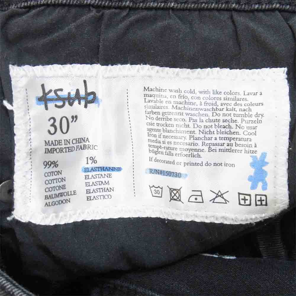 スビ ストレッチ パンツ デニムパンツ コットン クロス 刺繍 ストレッチパンツ ブラック系 30【中古】