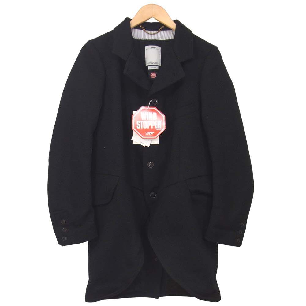 VISVIM ビズビム 15AW 0115205013001 ASCOT MORNING COAT GORE WINDSTOPPER 綾織 モーニング コート ブラック系 1【新古品】【未使用】【中古】