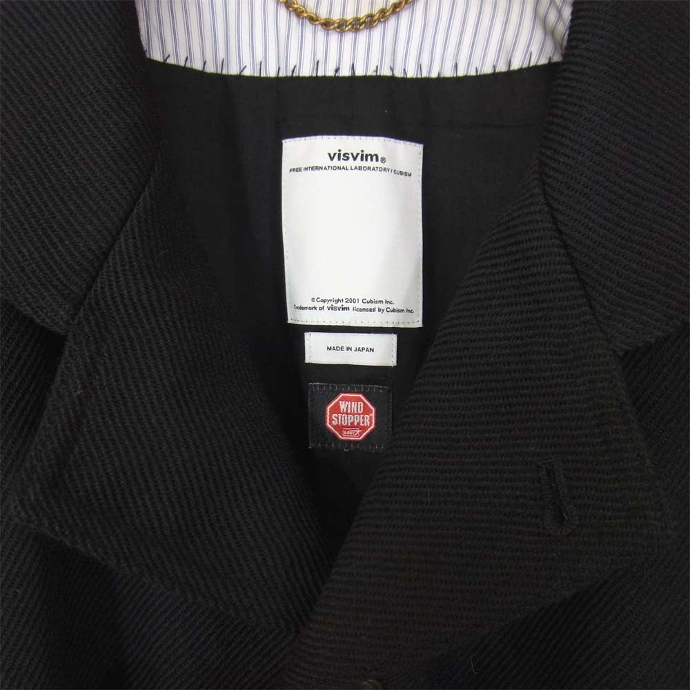 VISVIM ビズビム 15AW 0115205013001 ASCOT MORNING COAT GORE WINDSTOPPER 綾織 モーニング コート ブラック系 1【新古品】【未使用】【中古】