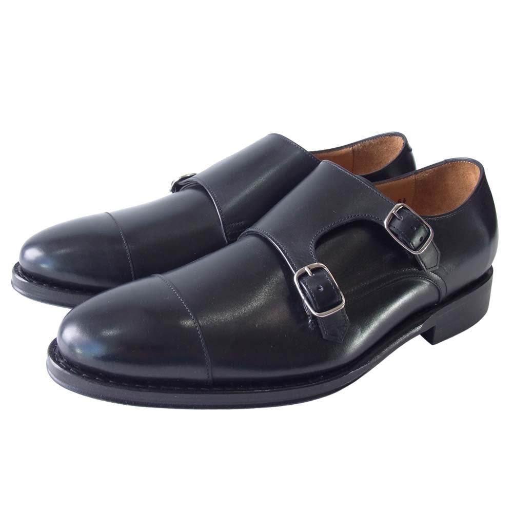 JALAN SRIWIJAYA ジャランスリウァヤ 98374 ダブルモンク ビジネス シューズ ブラック系 6.5【新古品】【未使用】【中古】