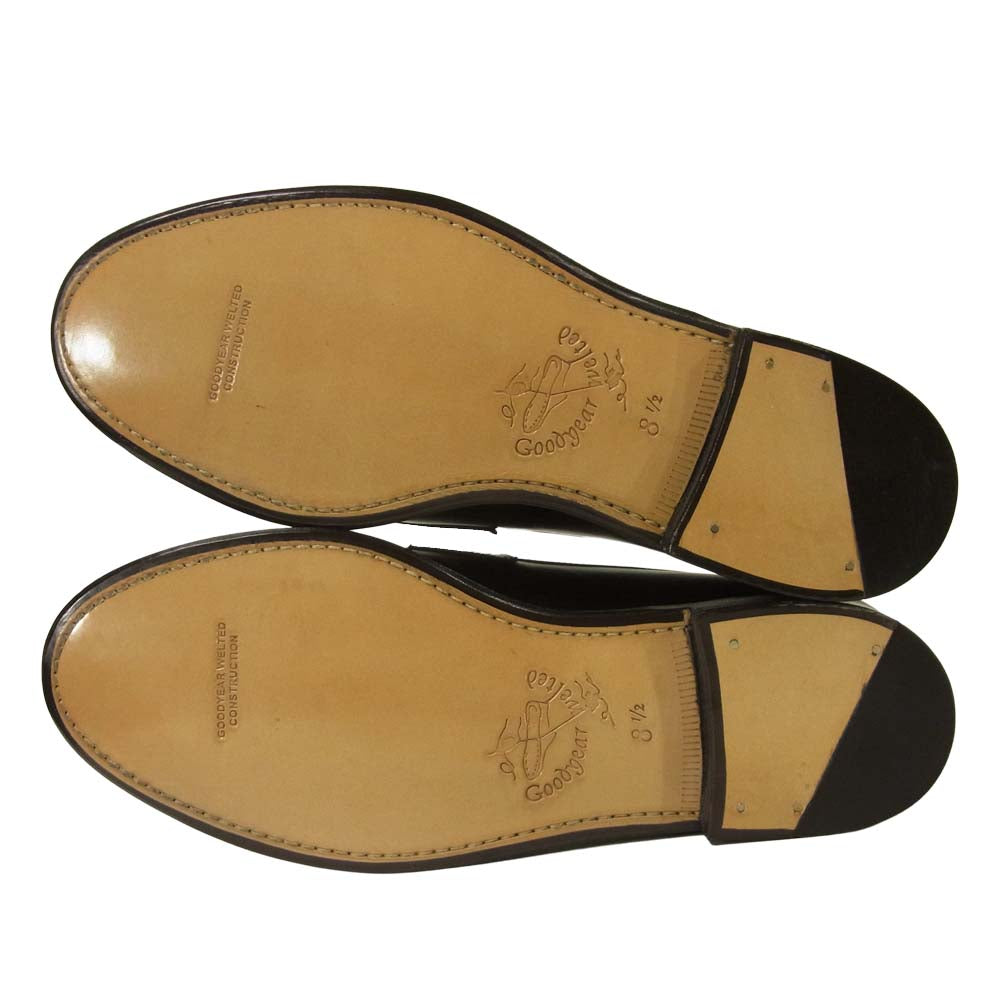 JALAN SRIWIJAYA ジャランスリウァヤ 98589 コインローファー シューズ レザー ブラック系 8.5【新古品】【未使用】【中古】