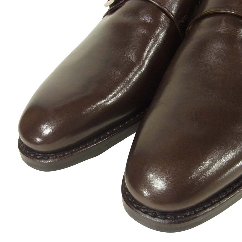 JALAN SRIWIJAYA ジャランスリウァヤ 98889 プレーントゥ シングルモンク ビジネスシューズ ブラウン系 8【新古品】【未使用】【中古】