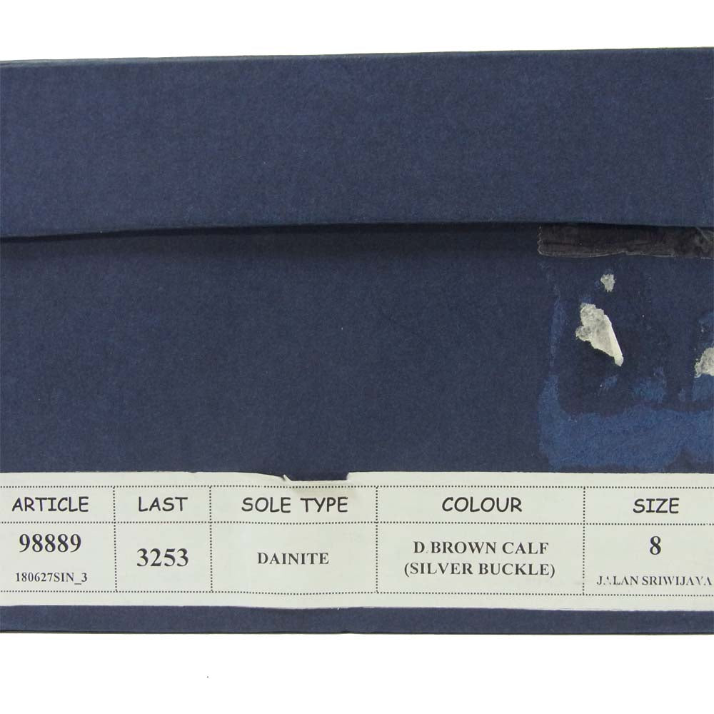 JALAN SRIWIJAYA ジャランスリウァヤ 98889 プレーントゥ シングルモンク ビジネスシューズ ブラウン系 8【新古品】【未使用】【中古】