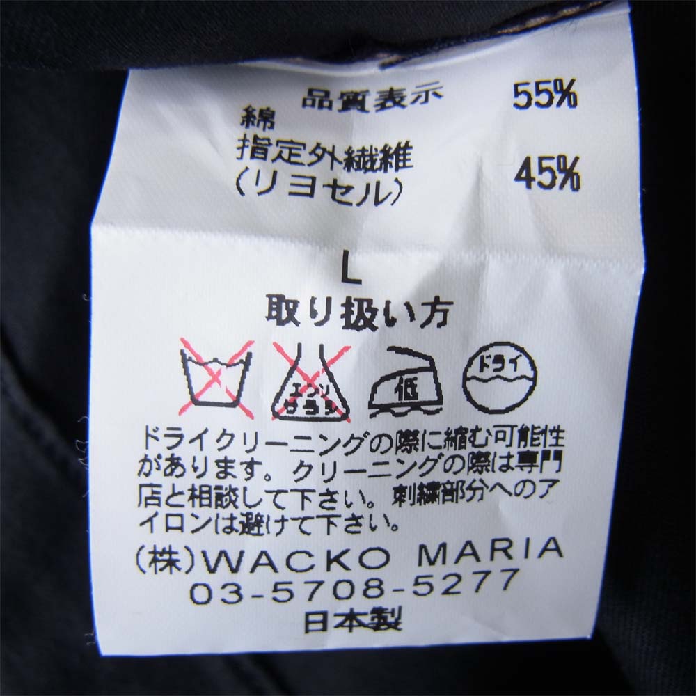 WACKO MARIA ワコマリア バック 刺繍 オープンカラー シャツ ブラック ...