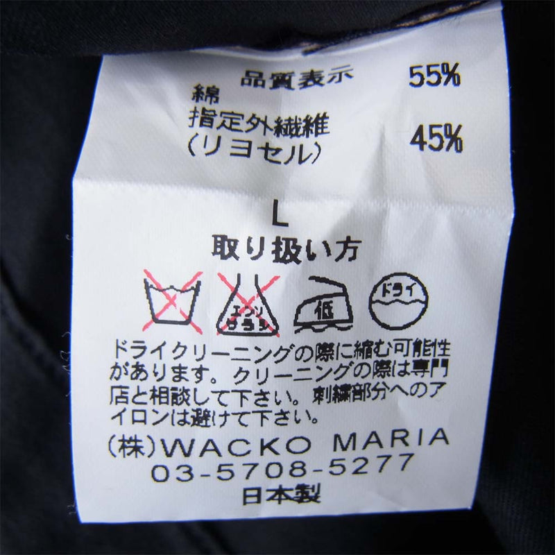 WACKO MARIA ワコマリア バック 刺繍 オープンカラー シャツ ブラック系 L【中古】