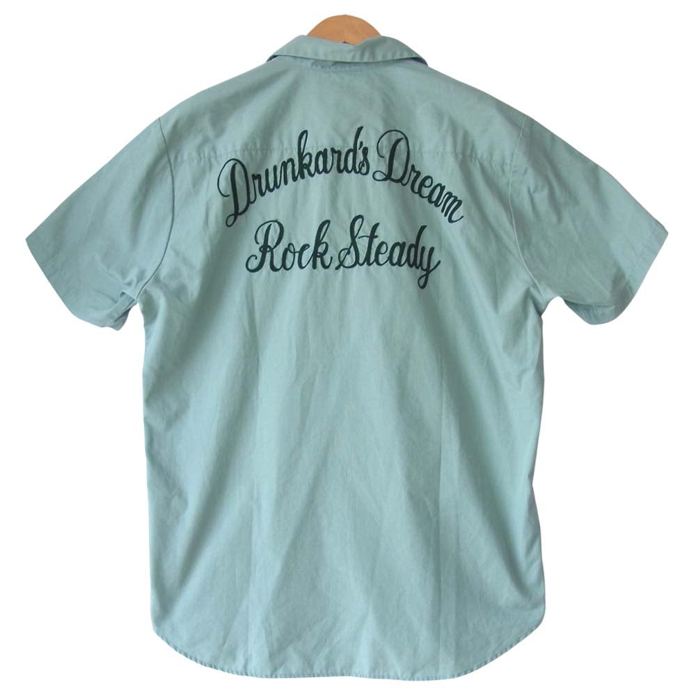 WACKO MARIA ワコマリア WORK SHIRT S/S ワッペン ワークシャツ  グリーン系 L【中古】