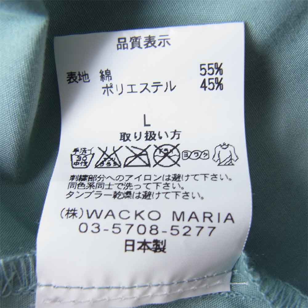 WACKO MARIA ワコマリア WORK SHIRT S/S ワッペン ワークシャツ  グリーン系 L【中古】