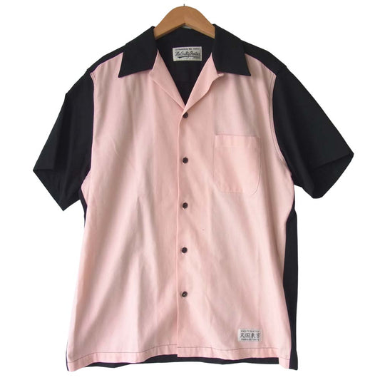 WACKO MARIA ワコマリア 18SS TWO-TONE 50'S SHIRT TYPE-2 ツートーン シャツ 黒×ピンク M【中古】