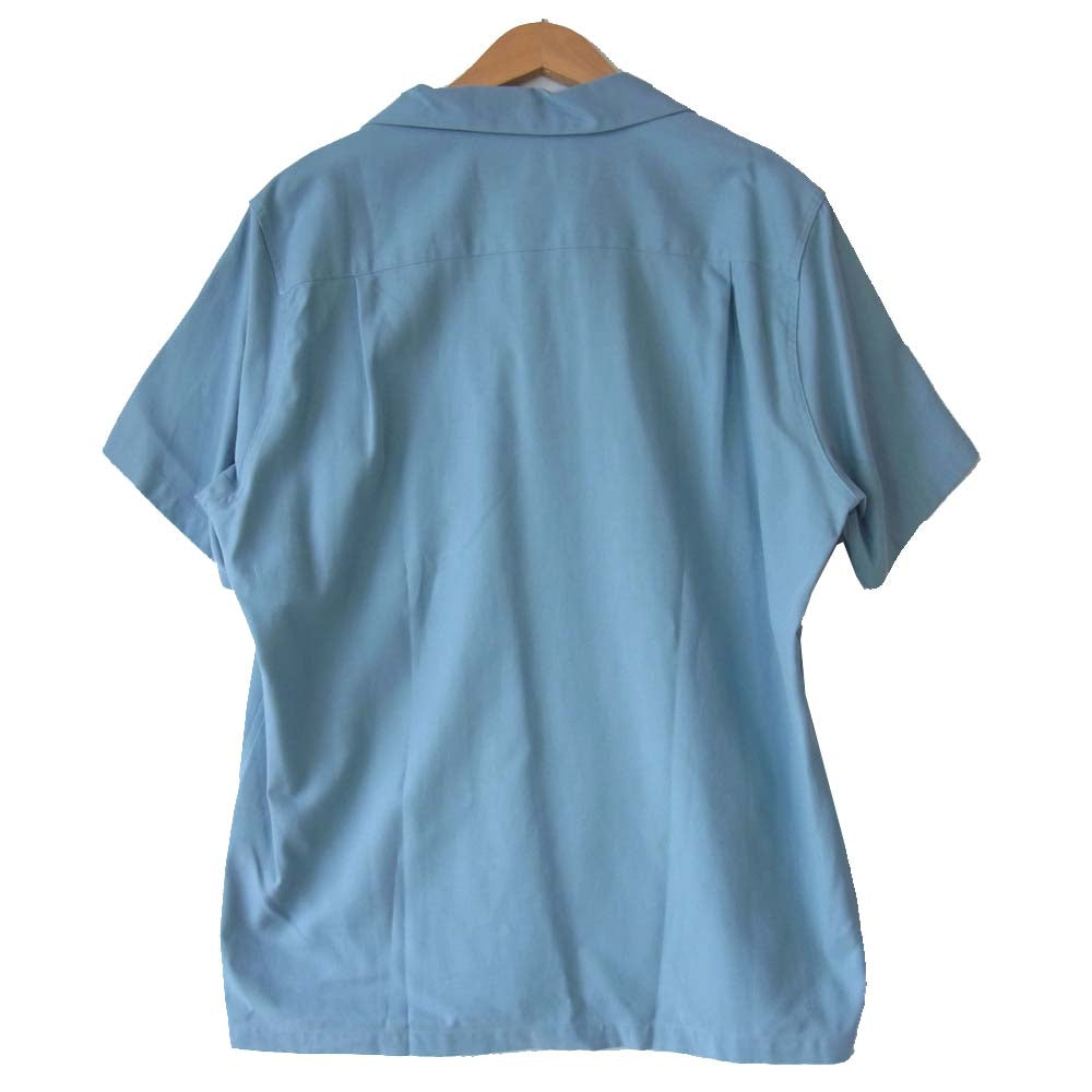 WACKO MARIA ワコマリア 50S SHIRT S/S オープンカラー テンセル コットン 半袖 シャツ ブルー系 M【美品】【中古】