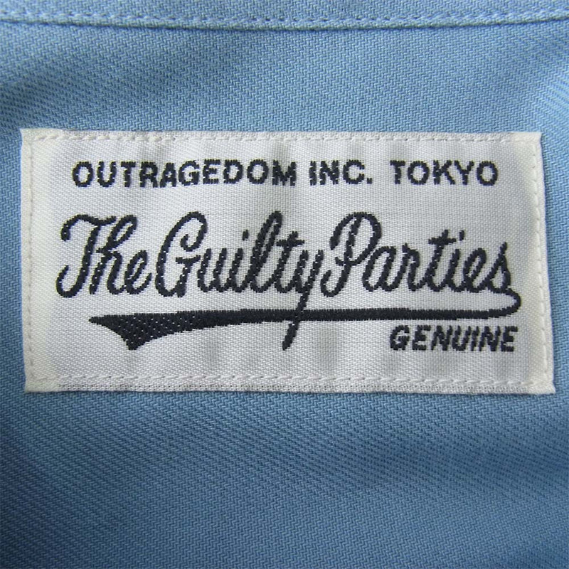 WACKO MARIA ワコマリア 50S SHIRT S/S オープンカラー テンセル コットン 半袖 シャツ ブルー系 M【美品】【中古】