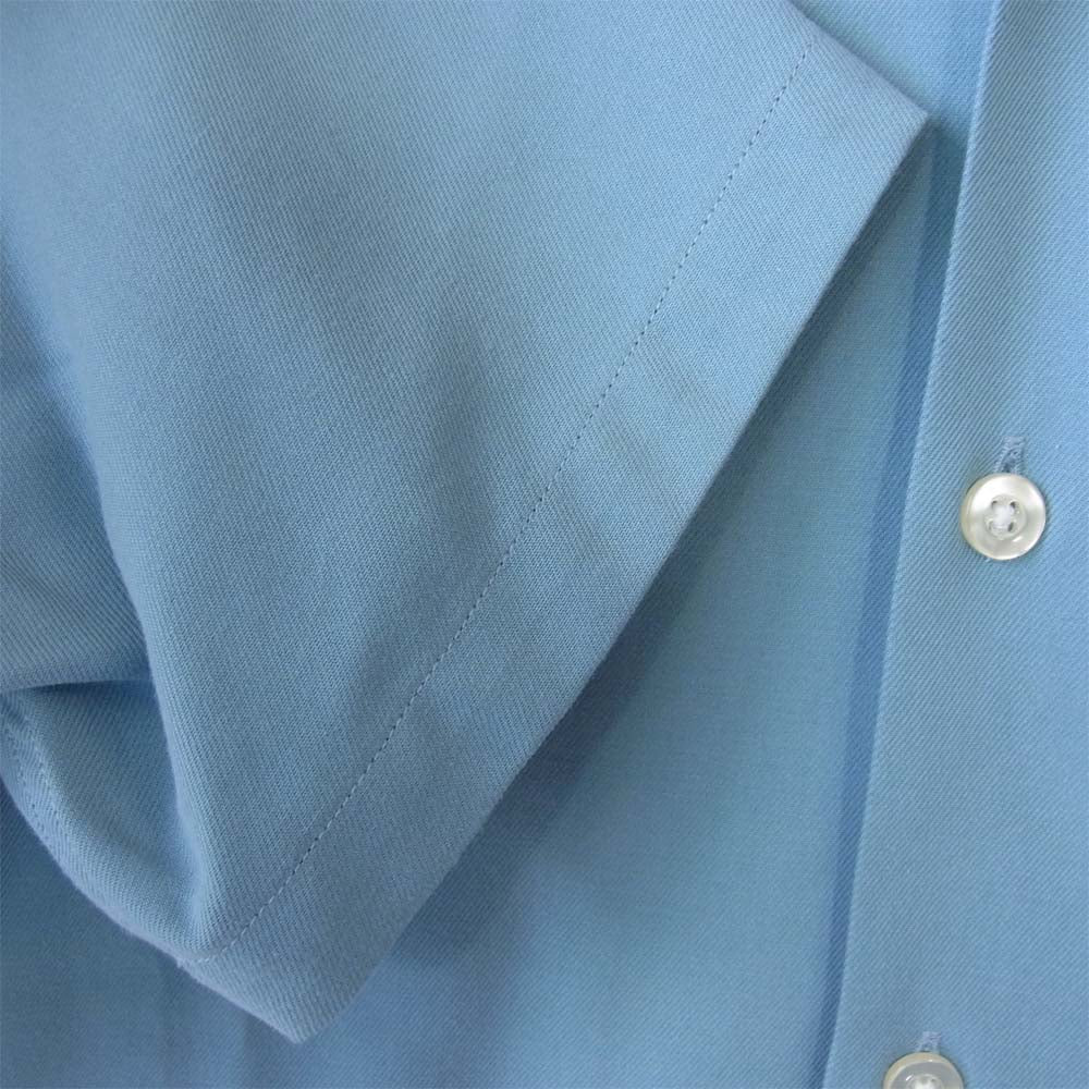 WACKO MARIA ワコマリア 50S SHIRT S/S オープンカラー テンセル コットン 半袖 シャツ ブルー系 M【美品】【中古】