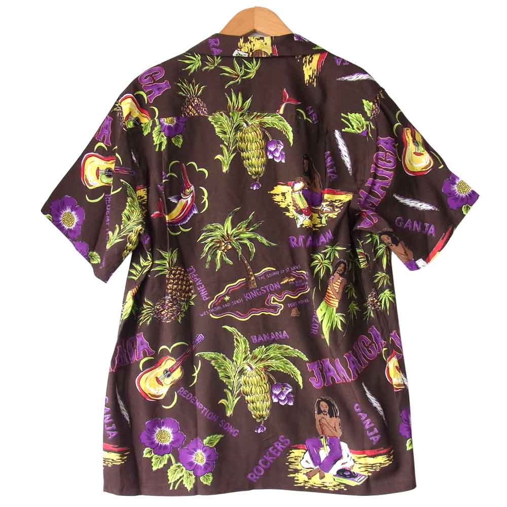 WACKO MARIA ワコマリア 18AW JAMAICA S/S HAWAIIAN SHIRT ジャマイカ ハワイアン シャツ ブラウン系 M【美品】【中古】