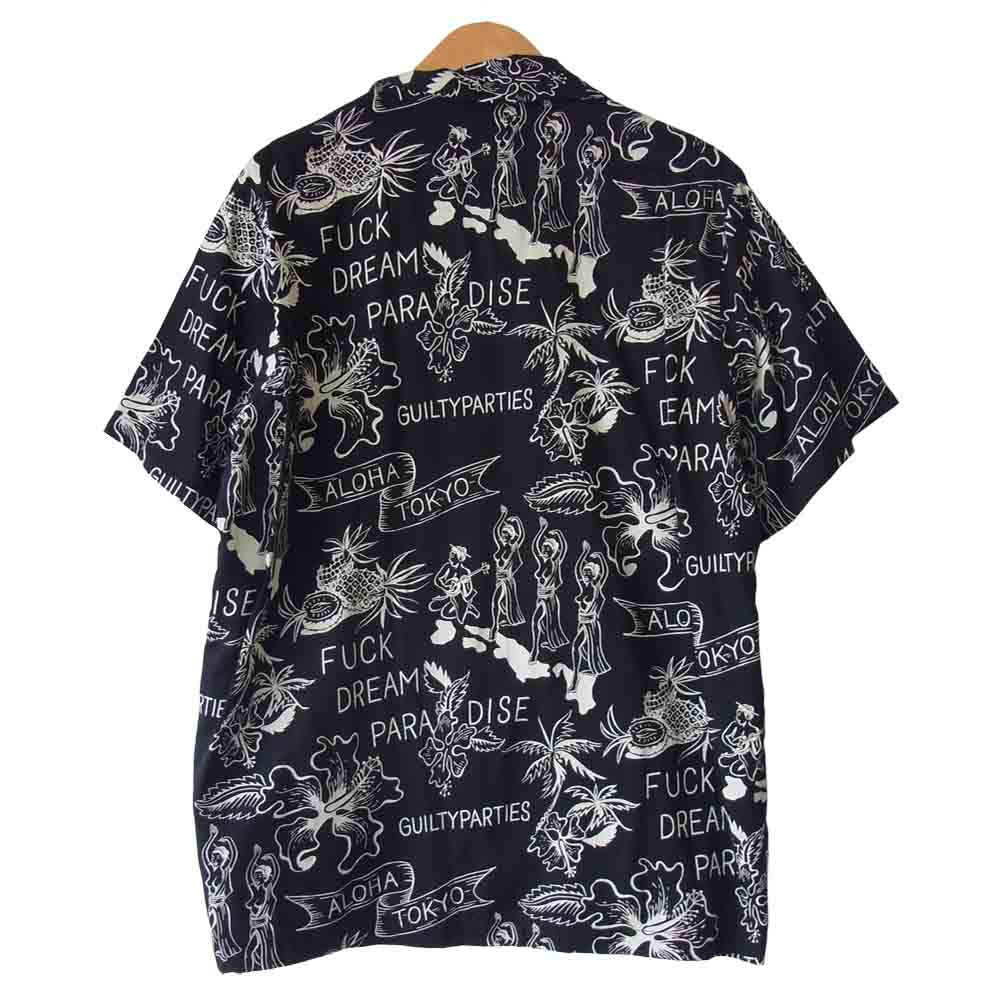 WACKO MARIA ワコマリア × マインデニム MINEDENIM 18SS 18MND-WM001-97-022 Hawaiian Shirt 総柄 アロハシャツ ブラック系 2【美品】【中古】