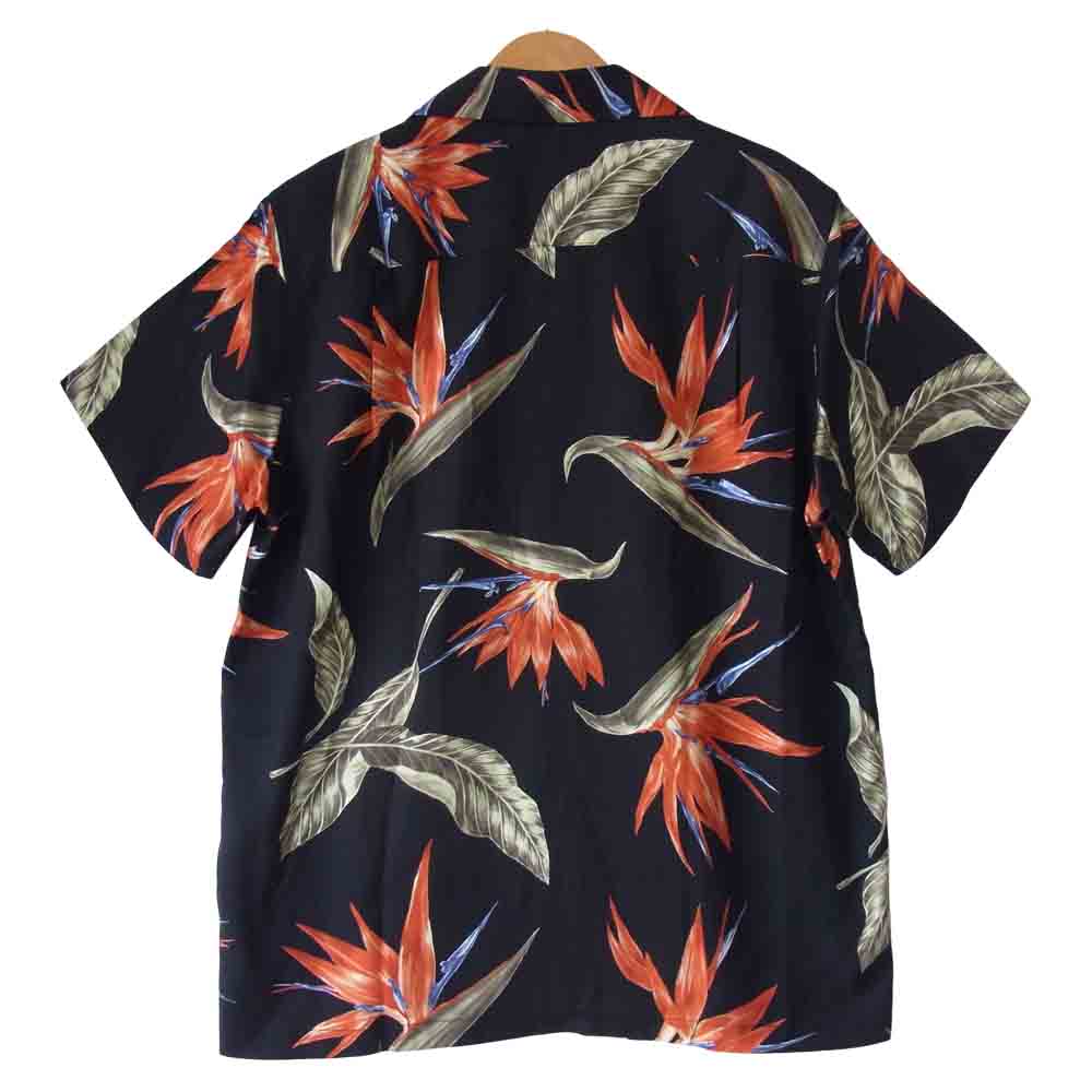 WACKO MARIA ワコマリア 18SS BIRD OF PARADISE S/S HAWAIIAN SHIRT 極楽鳥 ハワイアン シャツ ブラック系 M【中古】