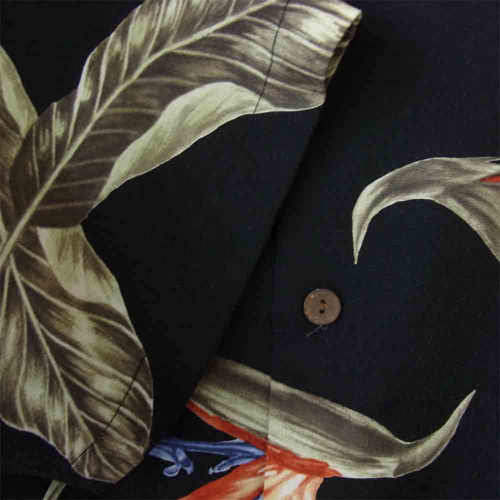WACKO MARIA ワコマリア 18SS BIRD OF PARADISE S/S HAWAIIAN SHIRT 極楽鳥 ハワイアン シャツ ブラック系 M【中古】