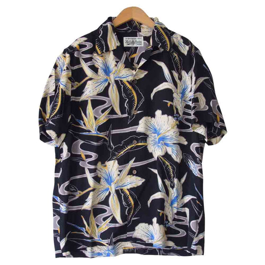 WACKO MARIA ワコマリア 19SS HAWAIIAN SHIRT S/S TYPE-8 ハワイアン シャツ ブラック系 M【美品】【中古】