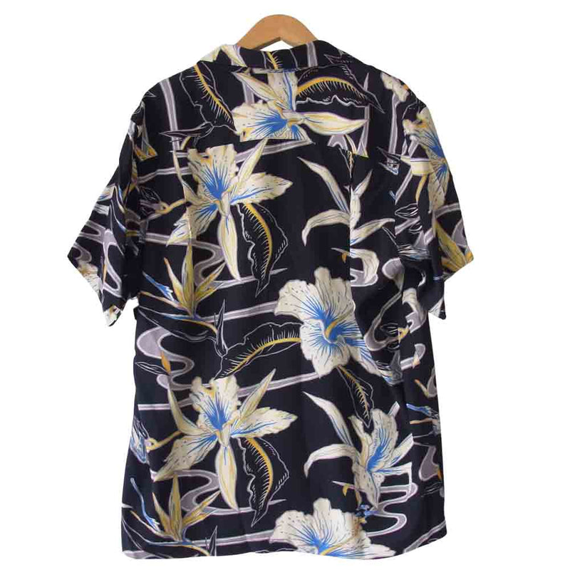 WACKO MARIA ワコマリア 19SS HAWAIIAN SHIRT S/S TYPE-8 ハワイアン シャツ ブラック系 M【美品】【中古】