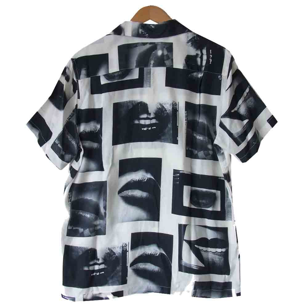 WACKO MARIA ワコマリア 18SS 森山大道 HAWAIIAN SHIRT TYPE-3 モノクロ リップ アロハ シャツ 黒×白 M【美品】【中古】