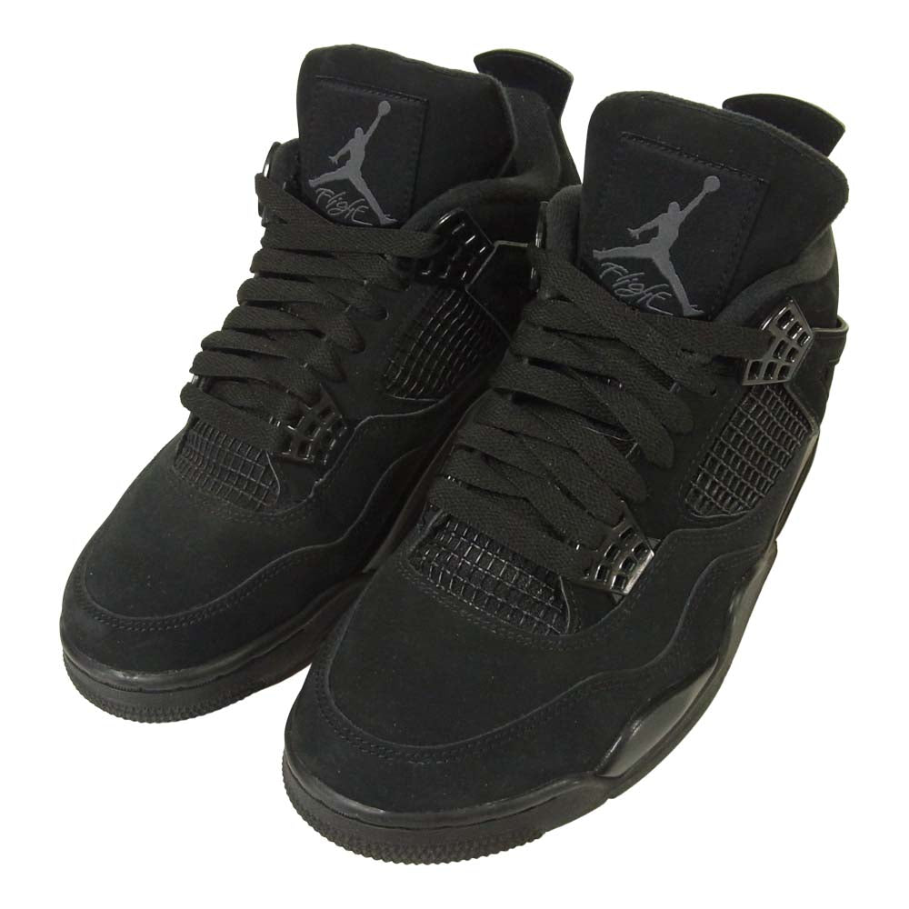 NIKE ナイキ CU1110-010 AIR JORDAN 4 RETRO BLACK CAT エアジョーダン フォー レトロ ブラックキャット ブラック系 25.5cm【中古】