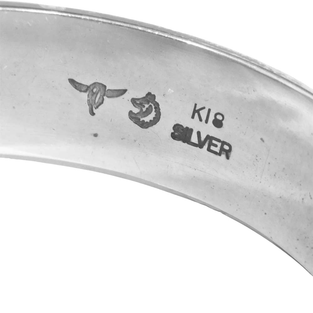 タディアンドキング K18 GPウルフ 平打ち バングル SILVER 平打ちバングル シルバー系【中古】