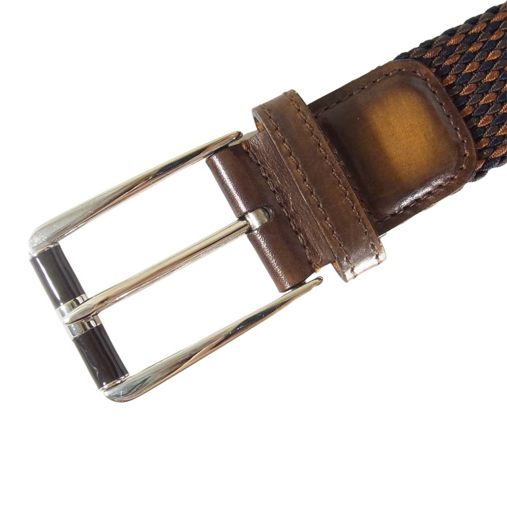 Berluti ベルルッティ イントレチャート シナリオ コットン ベルト イタリア製 ブラック系【中古】