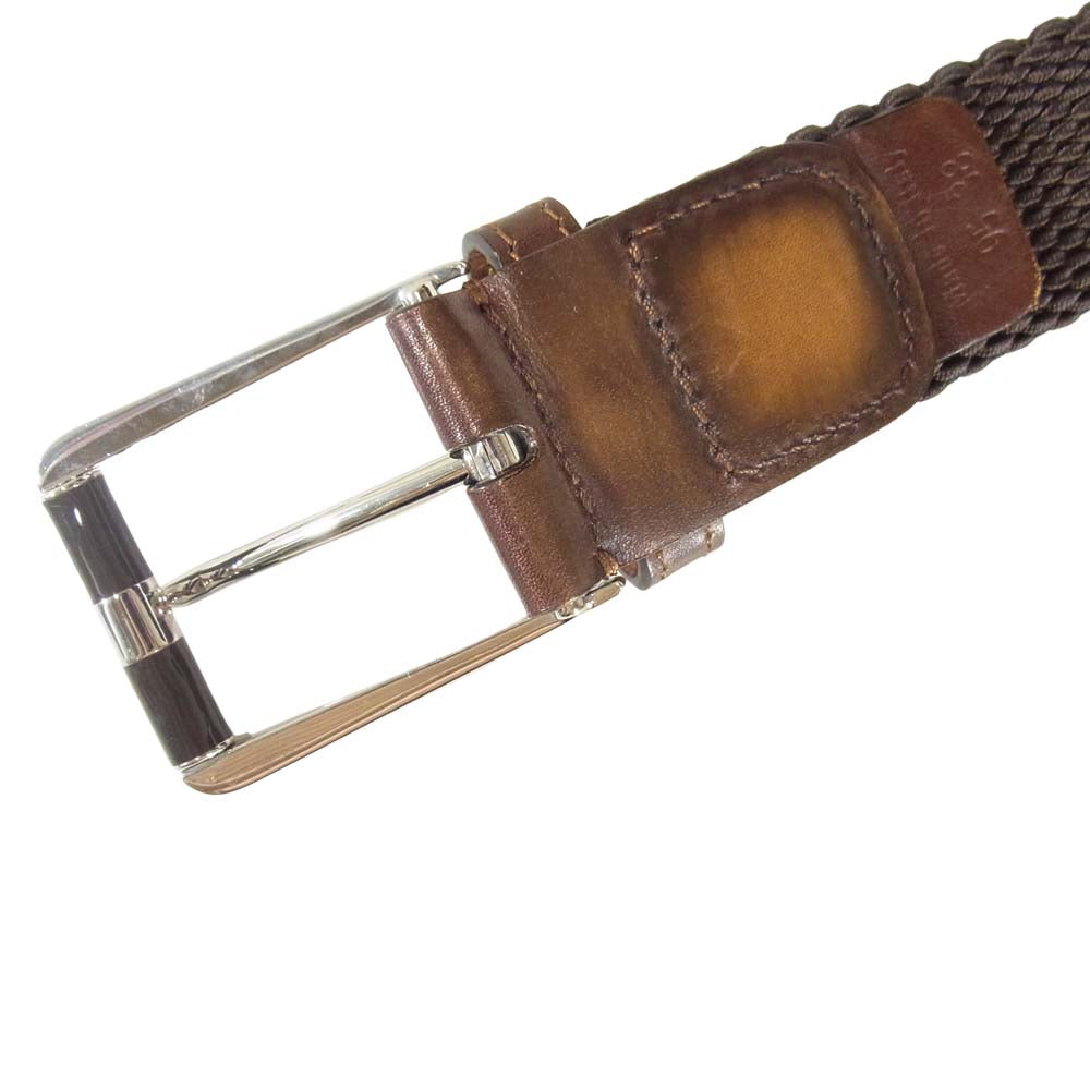 Berluti ベルルッティ イントレチャート シナリオ コットン ベルト イタリア製 ブラック系【中古】