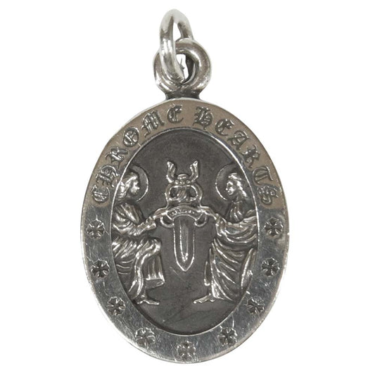 CHROME HEARTS クロムハーツ（原本有） ANGEL MEDAL OVAL V2 エンジェル メダル オーバル ペンダントトップ シルバー系【中古】