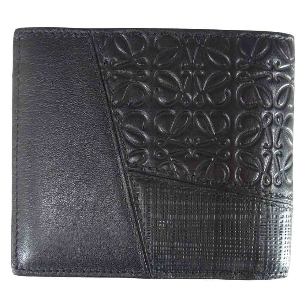 LOEWE ロエベ BILLETERO PUZZLE NEGRO BIFOLD WAL パズル ウォレット 財布 二つ折り ブラック系【中古】