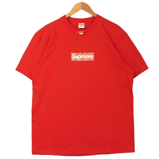 Supreme シュプリーム 19AW 未使用品 Bandana Box Logo Tee バンダナ ボックスロゴ 半袖 Tシャツ レッド系 L【極上美品】【中古】